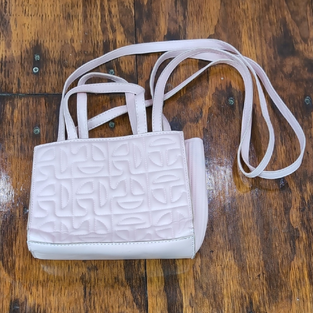 Telfar Soft Pink Embossed Crossbody Bag